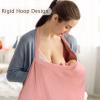 100% Muslin Nursing Cover - Soft Breathable Breastfeeding Cover Up with Arch Neckline & Adjustable Neck Strap, Portable Lightweight Design for Privacy, Pink view 3