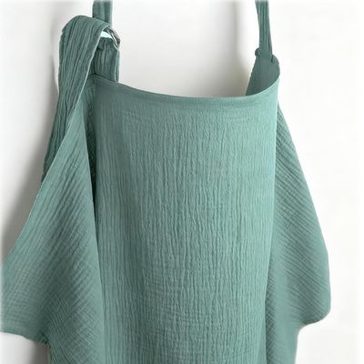 100% Muslin Nursing Cover - Soft Breathable Breastfeeding Cover Up with Arch Neckline & Adjustable Neck Strap, Portable Lightweight Design for Privacy, Mint Green