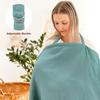 100% Muslin Nursing Cover - Soft Breathable Breastfeeding Cover Up with Arch Neckline & Adjustable Neck Strap, Portable Lightweight Design for Privacy, Mint Green view 4