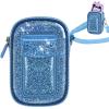 Tanmqin Kids Smart Phone Case for KOKODI/for Luyiilo/for Luoba/for Yosfeng/for WEOLULI and More, Glitter Powder Bag with Removable Shoulder Strap Fits Toddler Phone Data Cables SD Cards - Blue view 1
