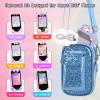 Tanmqin Kids Smart Phone Case for KOKODI/for Luyiilo/for Luoba/for Yosfeng/for WEOLULI and More, Glitter Powder Bag with Removable Shoulder Strap Fits Toddler Phone Data Cables SD Cards - Blue view 3