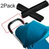 2 Pack 10.825.51in Armrest Handle Cover,Universal Pushchair Protector Handlebar Sleeve Bumper,Dust Proof Handle Accessories Removable Fabric Pushchair Case Grip Bar Replacement Covers(Black) view 3