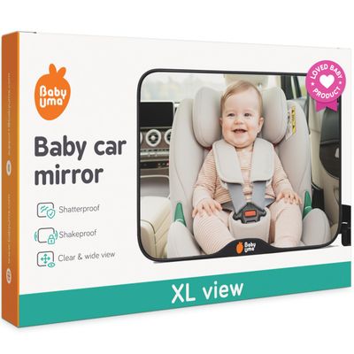 Baby Uma Baby Car Mirror  Shatterproof Backseat Accessory for Rear Facing Infant, Clear Wide View Design for Safe Travel Monitoring