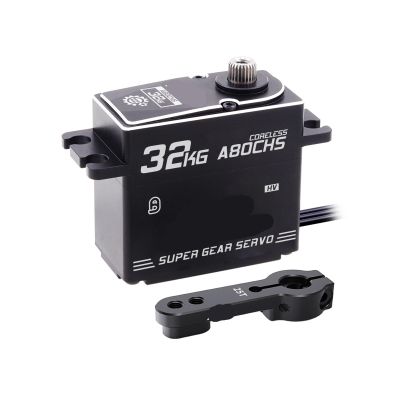 A80CHS A80BHS 7.4V 32KG 36KG Metal Gear Coreless Brushless Motor 25T Digital STD Steering Servo Suitable for 1/10(A80CHS 32kg Set 1)