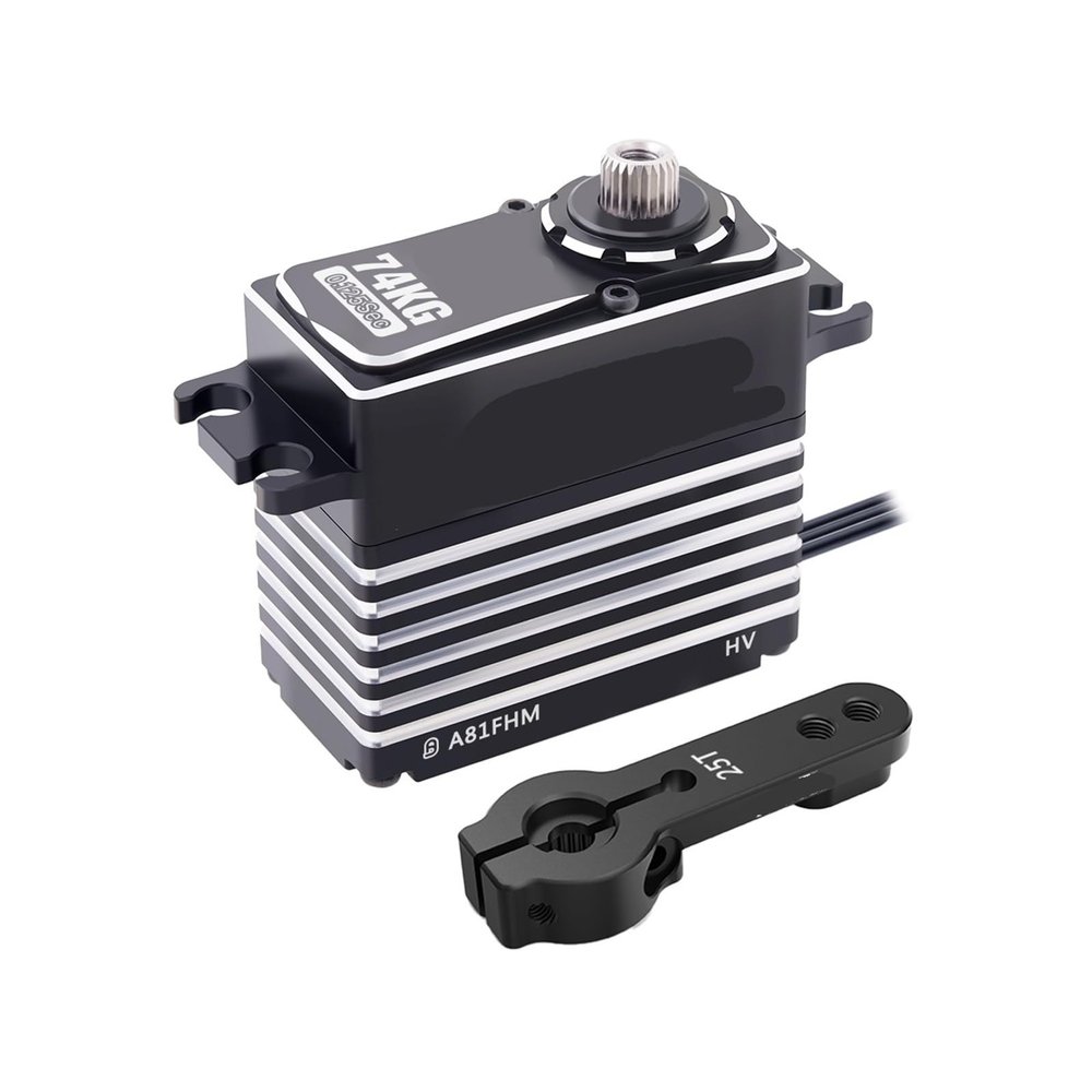 A81FHM 74KG Super Torque HV 4 Pole Brushless Motor Programmable Digital Servo Suitable for 1/8(A81FHM 74kg Servo)
