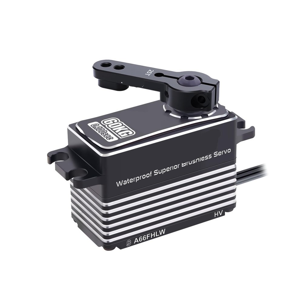 A66FHLW 60KG Super Torque 0.100 sec 4-Pole Steel Gear Brushless Waterproof Servo(A66FHLW)
