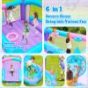 BounBounTime Inflatable Bounce House with Slide, Bouncy Castle for 4 Kids with Blower, 160 x 135 x 70 inches Jumping Bouncer with Ball Pit, Dual Basketball Hoops view 3