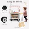 Costzon Kids Grocery Store Playset, Toddler Pretend Market Stand Shop Play Set w/ 30PCS Play Toy, Beverage Rack, Cash Register, Scale, Large Wheels, Wooden Food Cart, Gift for Boys Girls 3+ (Grey) view 4