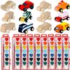 24 Sets Valentines Day Crafts Kids, Wooden DIY Car Toys with Heart Watercolor Paint Unfinished Wood Cars for School Family Arts Crafts Party Favors (24) view 1