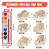 24 Sets Valentines Day Crafts Kids, Wooden DIY Car Toys with Heart Watercolor Paint Unfinished Wood Cars for School Family Arts Crafts Party Favors (24) view 2