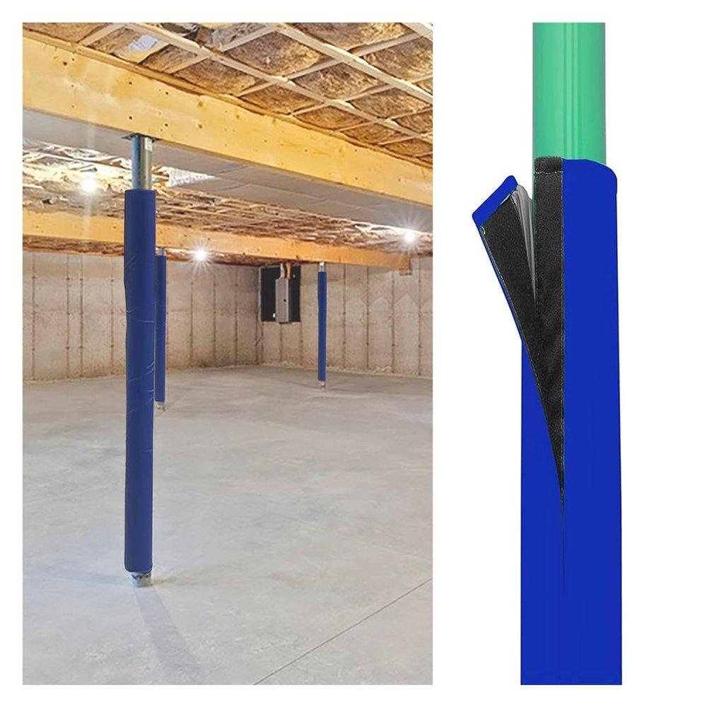 4/5" Thick Foam Safety Pole Pad - Removable Cushion Wrap for 2-8" Round Columns - for Basements, Garages, Gyms, Playgrounds, and Basketball Poles - Pole Protector Pad(Dia 2",Dark Blue H- 6')