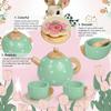 Wooden Tea Party Set for Little Girls, Toddler Pretend Play Food Kitchen Toys, Wooden Tea Set Tray Cake Dessert, Toddler Birthday for Girls Age 2-5 Years Old view 4