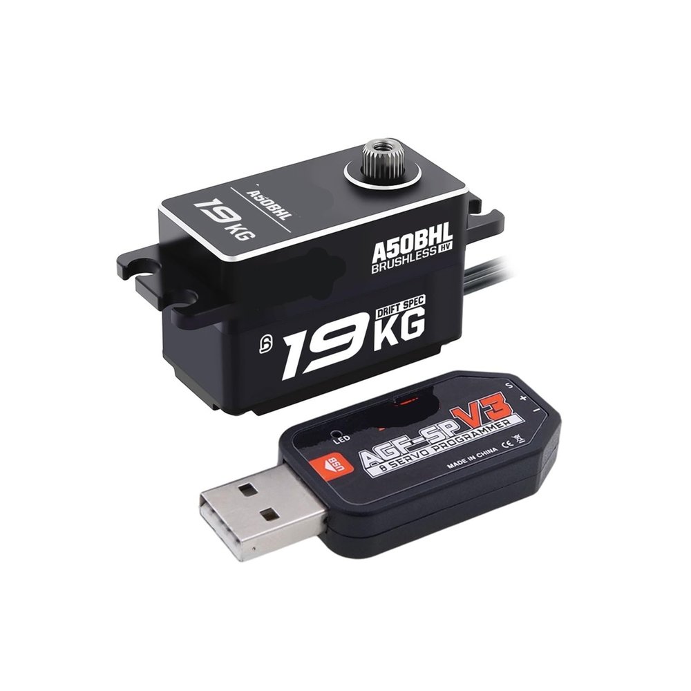 A50BHL 19KG Super Torque Super High Speed 8.4V Programmable Low Profile Brushless Digital Remote Control Servo(Drift Specific Set2)