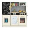 Costzon Kids Kitchen Playset, Wooden Pretend Cooking Toy Set w/Real Sound, Large Blackboard, Telephone, Microwave, Ice Maker, Dishwasher, Oven, Storage Space, Play Kitchen for Kids (Creamy White) view 1