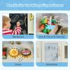 Costzon Kids Kitchen Playset, Wooden Pretend Cooking Toy Set w/Real Sound, Large Blackboard, Telephone, Microwave, Ice Maker, Dishwasher, Oven, Storage Space, Play Kitchen for Kids (Creamy White) view 2