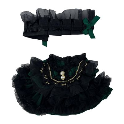 niannyyhouse Plush Doll Clothes, Retro Green Headdress Dress, Stuffed Animal Accessories, Multiple Sizes 10-40cm (40cm)