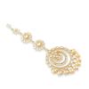 Gold-Plated Maang Tikka for Women  Traditional Indian Bridal Head Jewelry  Round Design  Gold Color Hair Accessory view 2