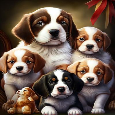 1000 Piece Adult Jigsaw Puzzle - Cute Puppy Family Wooden Rounded Corner Multi-Color Jigsaw Puzzle, Zero Dust Easy Storage, DIY Unique Decorative Gifts for Beginners