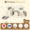 11-in-1 Toddler Slide Playset,Indoor Playground for Kids 1-3 and Toddler Outdoor playset with Golf Set Drawing Set Basketball Hoop, Playground Easy Assembly Bear Theme view 2