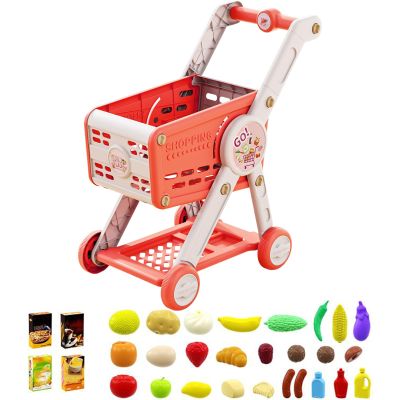Toddler Shopping Cart - Grocery Toy Basket, Educational Role-Playing Game, Colorful Sorting Accessory, Fun Learning Toy | Pretend Play Gift for Baby Girls, Boys, Preschool Kids, dolhouse, Home