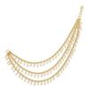 Gold Plated Pearl Hair Chain for Women  Elegant Hair Jewelry Accessory for Weddings, Parties, and Special Occasions view 2
