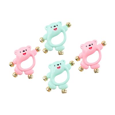 COOLHIYA 4pcs Handbell for Boy Girl Early Educational Rattles with Smooth Surface Safe Non-Toxic Material Music Sound Sensory Development for Boys