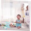 KONTONTY Simulated Shopping Cart with Dolls Storage Rack Supermarket Push Cart for Encourages Role Play Imaginative Storytelling and Walking Skill Development Blue view 4