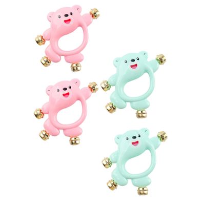 KONTONTY 4pcs Handbell Rattle for Early Education Sensory for Visual Auditory Development and Hand-Eye Coordination Stimulation