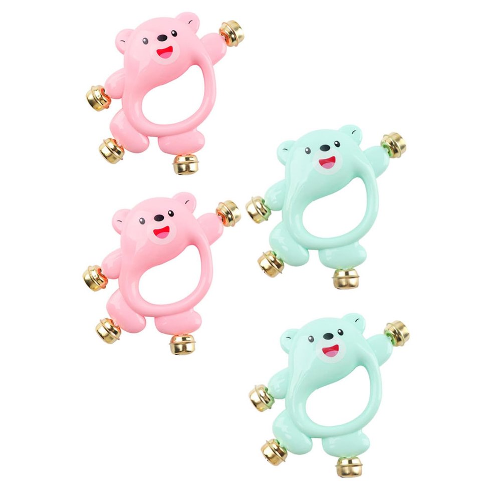 KONTONTY 4pcs Handbell Rattle for Early Education Sensory for Visual Auditory Development and Hand-Eye Coordination Stimulation