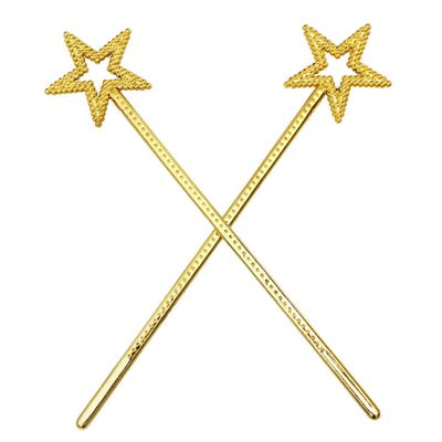 KOMBIUDA 8pcs Plastic Star Fairy Wands for Birthday Halloween Party Hollow Star Shape with Beaded Decoration and Safe Includes Gold and Iridescent Wands for Magical Dress-up and Cosplay