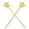 KOMBIUDA 8pcs Plastic Star Fairy Wands for Birthday Halloween Party Hollow Star Shape with Beaded Decoration and Safe Includes Gold and Iridescent Wands for Magical Dress-up and Cosplay view 1