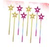 KOMBIUDA 8pcs Plastic Star Fairy Wands for Birthday Halloween Party Hollow Star Shape with Beaded Decoration and Safe Includes Gold and Iridescent Wands for Magical Dress-up and Cosplay view 2