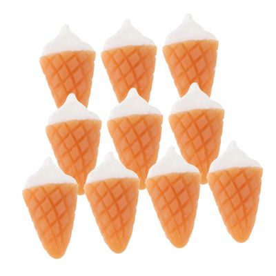BCOATH 10pcs Mini Fake Ice Cream Cones Realistic Simulation Dessert for Dollhouse Decorations Smooth Surface Food Model Craft Accessories