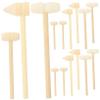 COOLHIYA 15pcs Wooden Hammer Mini Wooden Mallets for Educational Pounding Plaything Hand-Eye Coordination Natural Wood Craft Tool view 1