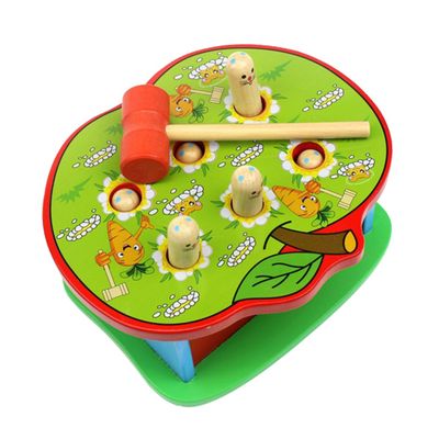 BRIGHTFUFU Wooden Hammer Beat for Educational Coordination with Bright Colors Simple Structure for Hands Encourages Early Learning and Self-Assurance Growth