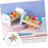 LALADEFIEE Wooden Cartoon Hammering for Early Education Portable Lightweight Adorable Whack Game Developing Brain Reaction Skills view 3
