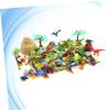 BCOATH 50pcs Plastic Dinosaur Set with Simulation Plants Dinosaur Models for Educational Fine Motor Skill Building Bucket Pack view 4