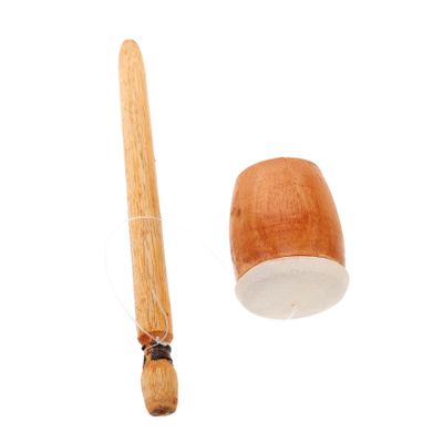 BRIGHTFUFU Handmade Wooden Frog Guiro Percussion Instrument with Mallet Stick for Music Education Creative Play Sustainable Wood Craft