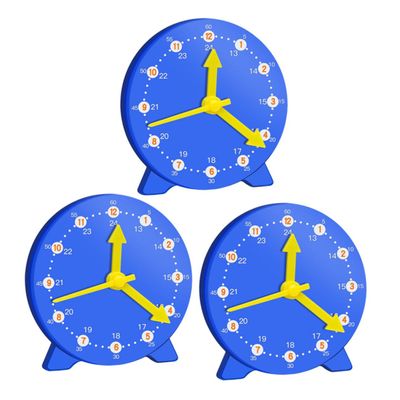 LALADEFIEE 3pcs Classroom Clock Models for Teaching Clocks with Movable Hands Learning for Elementary School Educational Use