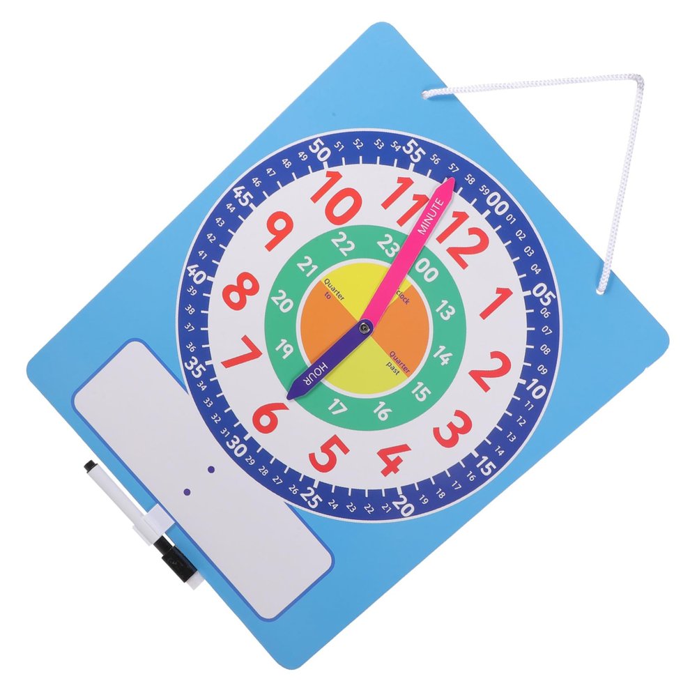 KONTONTY Telling Teaching Clock Board for Movable Hands Analog Learning for Teachers Interactive Educational Tool for Home School Classroom Use