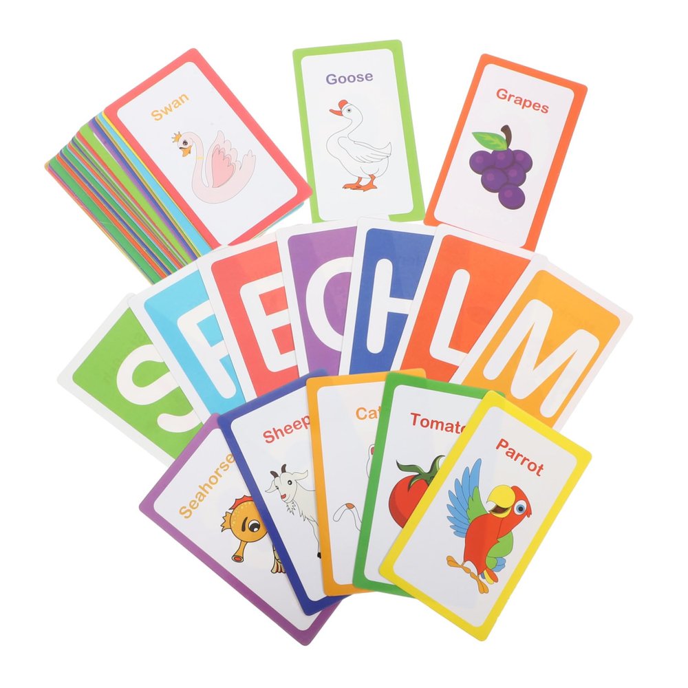 BCOATH Flash Cards Learning for Ages Portable Educational Cards with Letters Numbers Shapes Colors for Home School Travel Early Cognitive Development and Birthday