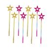 FELTECHELECTR 8pcs Star Shape Fairy Wands Plastic for Birthday Halloween Party Decorations Gold and Iridescent Safe Accessories for Princess Role Play and Cosplay Events view 1