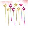 FELTECHELECTR 8pcs Star Shape Fairy Wands Plastic for Birthday Halloween Party Decorations Gold and Iridescent Safe Accessories for Princess Role Play and Cosplay Events view 4