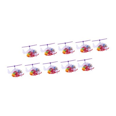 FELTECHELECTR 10pcs Wind-up Plastic Helicopter for Clockwork Mechanism with Smooth Plastic Realistic Movement Party Favors for Boys and Safe and Fun Playthings Random Color