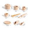 BCOATH Wooden Afternoon Tea Set for Year Old Tea Party Pretend Play Safe Material Social Skills Development Role-Playing view 2