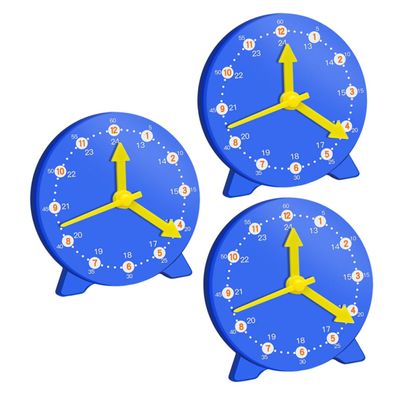 KOMBIUDA 3pcs Classroom Clock Model for Early Learning Teaching Tool with Detachable Seconds Pointer Educational Aid for Elementary School