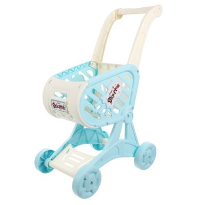 ORFOFE Simulated Shopping Cart for Pretend Play Grocery Trolley with Storage Rack Encourages Imaginative Role Play and Storytelling Gift for Boys and Blue
