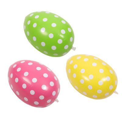 HAKIDZEL 3Pcs Inflatable Easter Egg Balloons Pink Yellow Green Outdoor Lawn Decorations for Garden Party Novelty Easter Scene Balloon Decor
