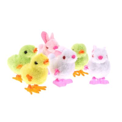 Gogogmee 6pcs Plush Clockwork Adorable Chick and Bunny Wind-up Animals for Boys and Easter Party Favors with Safe Soft Material and Realistic Movement
