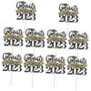 HAKIDZEL 10pcs Graduation Party Cake Picks Paper Cupcake Toppers Class of Congrats Decorative Cake Insert for Dessert Fruit Food-grade Safe view 1
